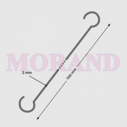 Haczyk podwójny metalowy 2xC 700mm 100szt