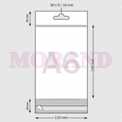 Woreczek z zamknięciem dolnym OPP przezroczysty 110x155 1000 szt