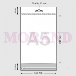 Woreczek z zamknięciem dolnym OPP przezroczysty 155x215 1000 szt