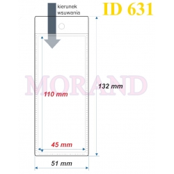 Identyfikator kieszonka etui 51x132  631