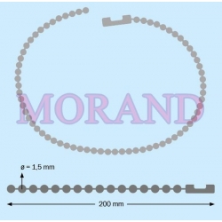 Łańcuszek kulkowy reklamowy 1,5mm 20cm