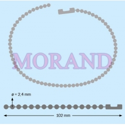 Łańcuszek kulkowy perełkowy reklamowy miedź 2,4mm 102mm