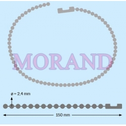 Łańcuszek kulkowy perełkowy reklamowy miedź 2,4mm 150mm