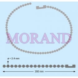 Łańcuszek kulkowy reklamowy mosiądz 2,4mm 20cm