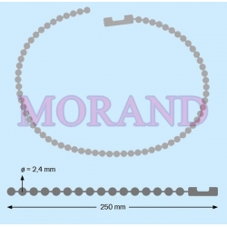 Łancuszek kulkowy reklamowy 2,4mm 25cm
