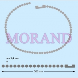 Łancuszek kulkowy reklamowy 2,4mm 30cm