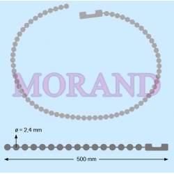 Łańcuszek kulkowy reklamowy 2,4mm 50cm