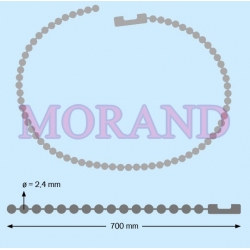 Łańcuszek kulkowy reklamowy mosiądz 2,4mm 70cm