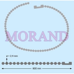Łańcuszek kulkowy reklamowy 2,4mm 80cm