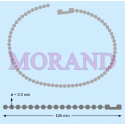 Łańcuszek kulkowy perełkowy ozdobny reklamowy 3,2mm 105mm