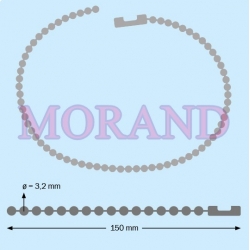 Łańcuszek kulkowy perełkowy ozdobny reklamowy 3,2mm 150mm