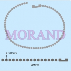 Łańcuszek kulkowy perełkowy ozdobny reklamowy 3,2mm 200mm