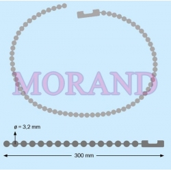Łańcuszek kulkowy reklamowy srebrny 3,2mm 30cm