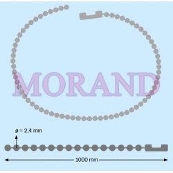 Łańcuszek kulkowy reklamowy 2,4mm 100cm