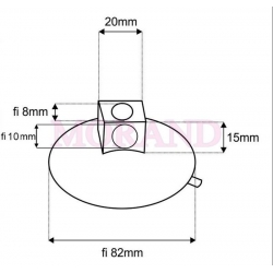 Przyssawka fi82 otwór od góry fi8 i poprzecznym
