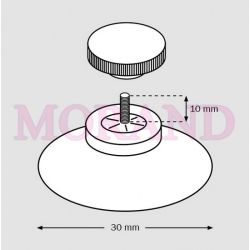 Przyssawka śruba 10mm i przezroczysta nakrętka fi30