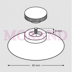 Przyssawka śruba 6mm i przezroczysta nakrętka fi40