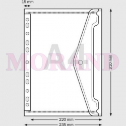 Teczka przezroczysta na dokumenty A4 na rzep poziom 10szt